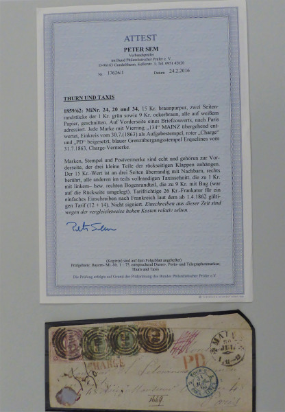 Briefmarke, Michel-Nr. 20, 24 u. 34