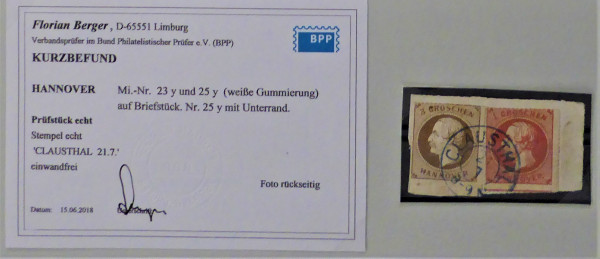 Briefmarke, Michel-Nr. 23y + 25y