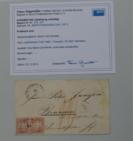 Briefmarke, Michel-Nr. 23 x + 23 y