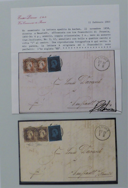 Briefmarke, Michel-Nr. 1, 3