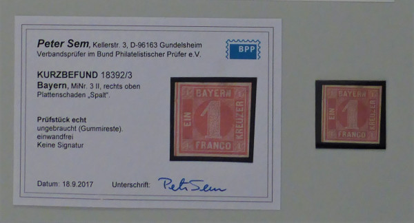 Briefmarke, Michel-Nr. 3 II