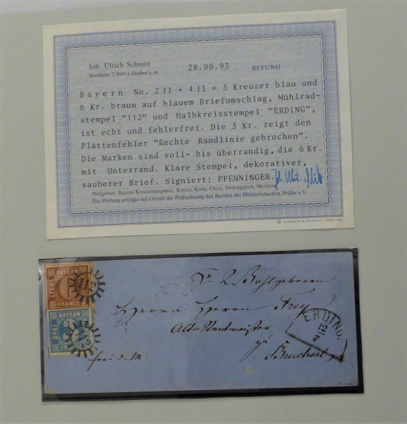 Briefmarke, Michel-Nr. 2 II + 4 II