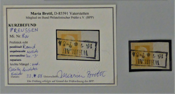 Briefmarke, Michel-Nr. 8a