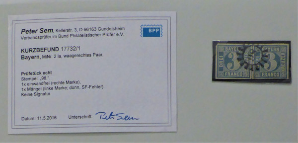 Briefmarke, Michel-Nr. 2 I