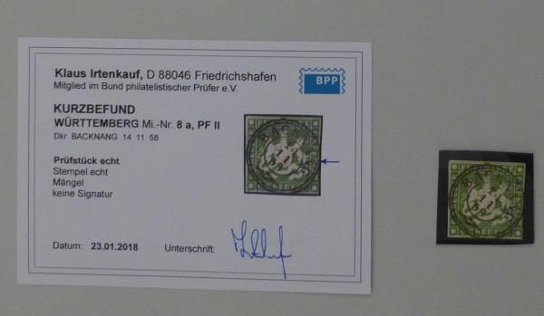 Briefmarke, Michel-Nr. 8a PF II