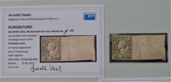 Briefmarke, Michel-Nr. 10 Rev.Druck
