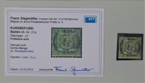 Briefmarke, Michel-Nr. 21a