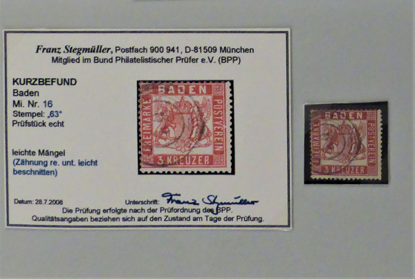 Briefmarke, Michel-Nr. 16