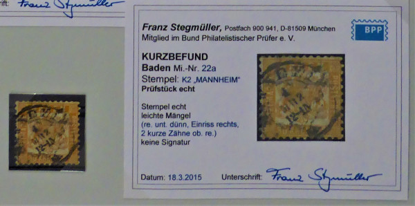 Briefmarke, Michel-Nr. 22 a