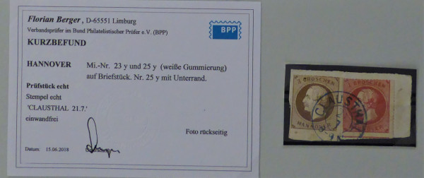 Briefmarke, Michel-Nr. 23y, 25y