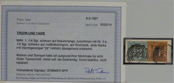 Briefmarke, Michel-Nr. 1 + 3b