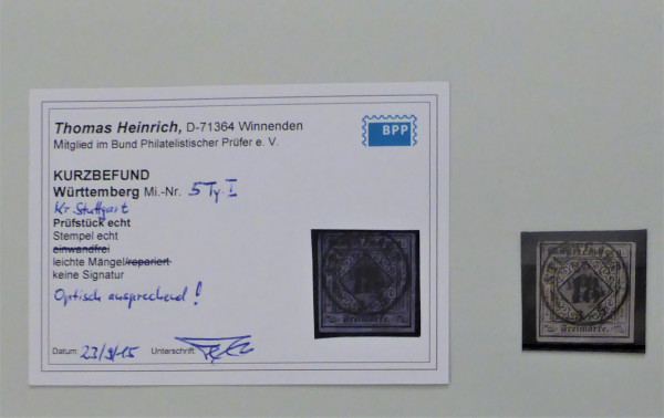 Briefmarke, Michel-Nr. 5 I