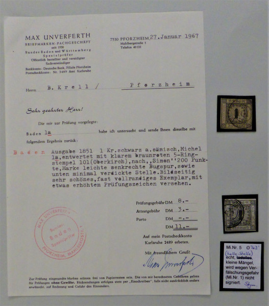 Briefmarke, Michel-Nr. 1a