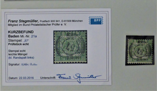 Briefmarke, Michel-Nr. 21a