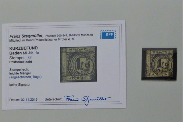 Briefmarke, Michel-Nr. 1a