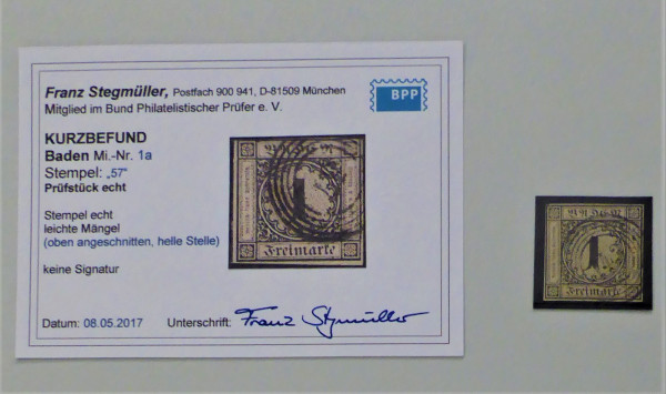 Briefmarke, Michel-Nr. 1a