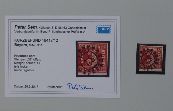 Briefmarke, Michel-Nr. 9 b A