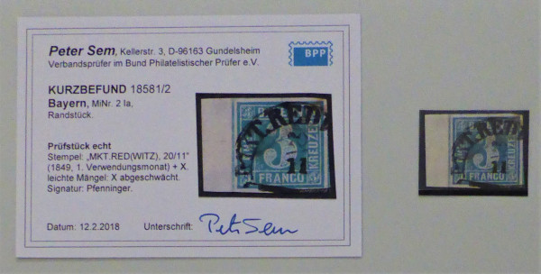 Briefmarke, Michel-Nr. 2 I a