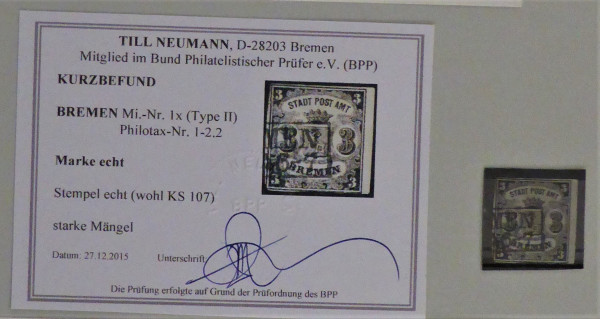 Briefmarke, Michel-Nr. 1x Type II