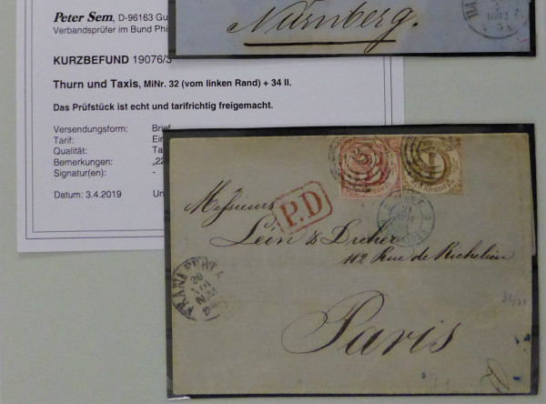 Briefmarke, Michel-Nr. 32 + 34 II