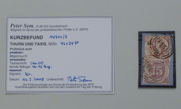 Briefmarke, Michel-Nr. 24 + 42