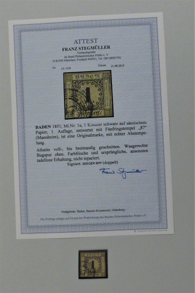 Briefmarke, Michel-Nr. 1a