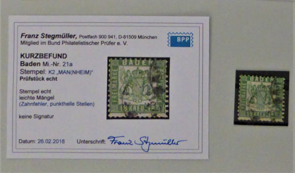 Briefmarke, Michel-Nr. 21a