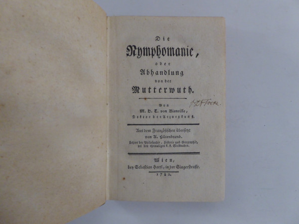 Die Nymphomanie oder Abhandlung über die Mutterwuth