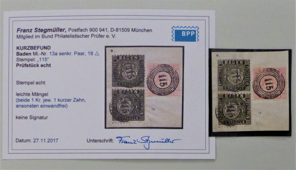 Briefmarke, Michel-Nr. 13a + 18