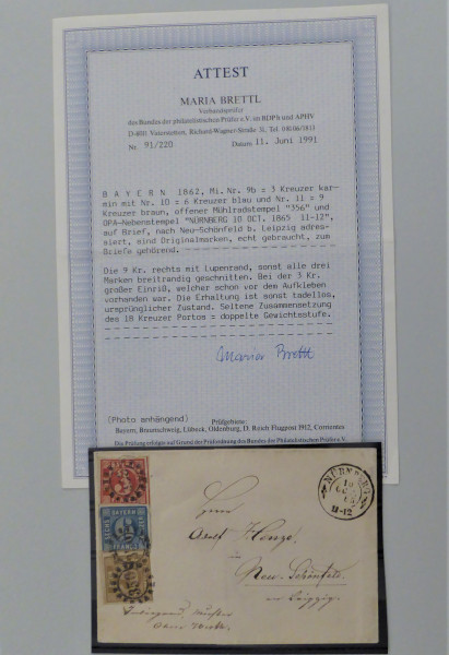 Briefmarke, Michel-Nr. 9b, 10 u. 11