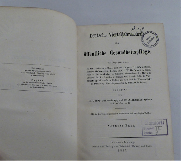 Öffentliche Gesundheitspflege 1877