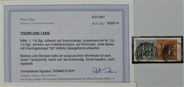 Briefmarke, Michel-Nr. 1 + 3b