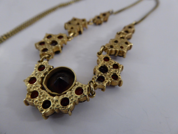 Alte Granat-Halskette in Gold 8 ct