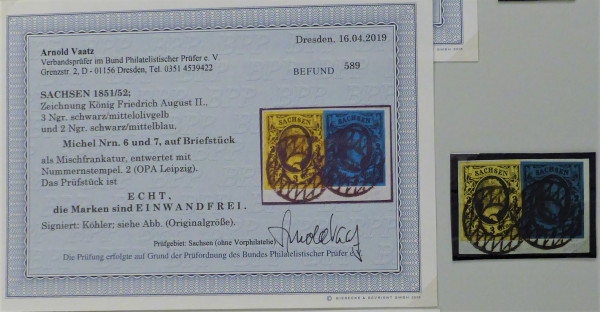 Briefmarke, Michel-Nr. 6 + 7